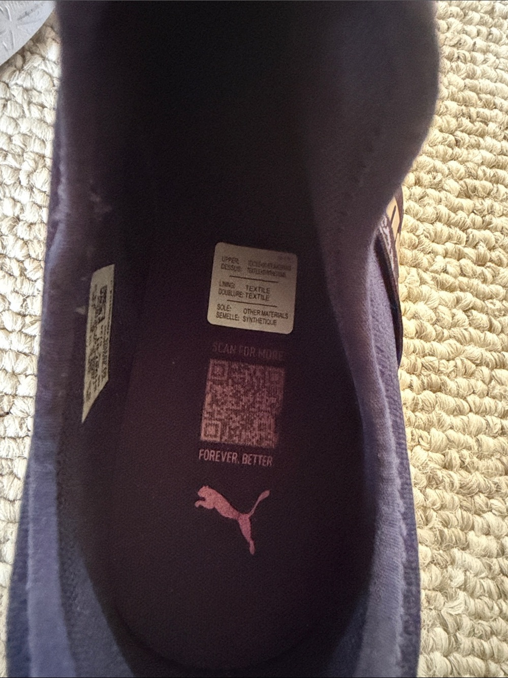 NIB! Puma Navy Floral-Accent Slip-On Sneakers with Pink NO TIE - Picture 11 of 14